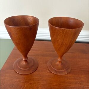 Rare/Vintage Georges Briard Teak Goblets made in Haiti